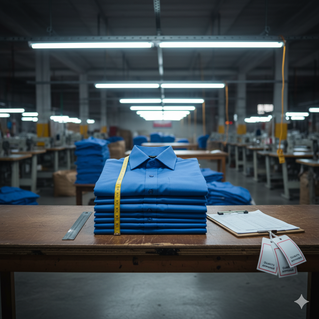 Quality control laboratory for uniforms in Pakistan with inspection tools